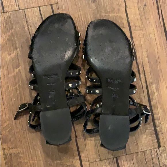 YSL black leather studded gladiator sandals - Picture 4 of 4